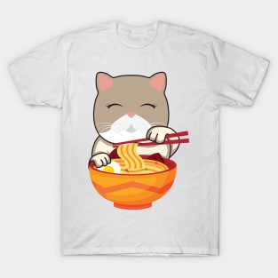 'Kawaii Anime Cat Ramen' Cool Japanese Cats T-Shirt